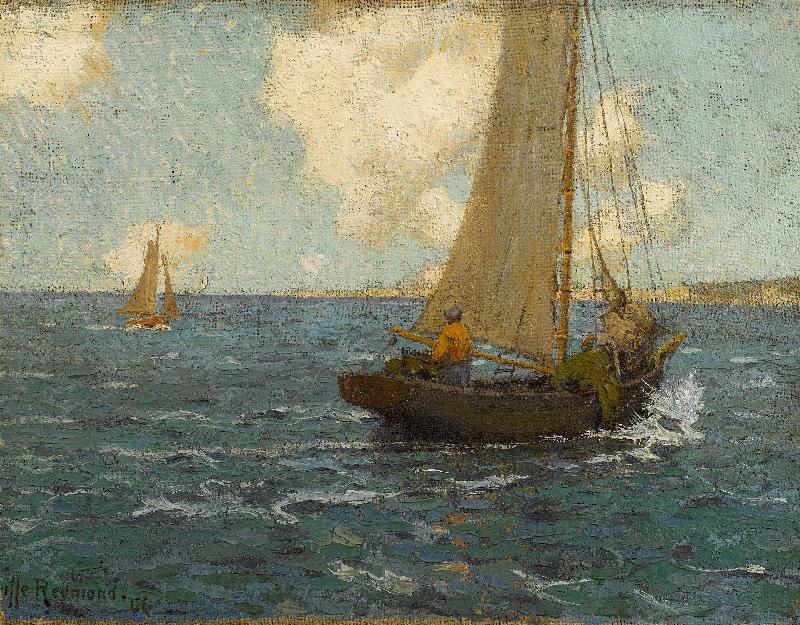 Granville Redmond Sailboats on calm seas Spain oil painting art